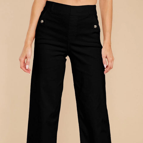 Stretch Twill Cropped Wide Leg Pant