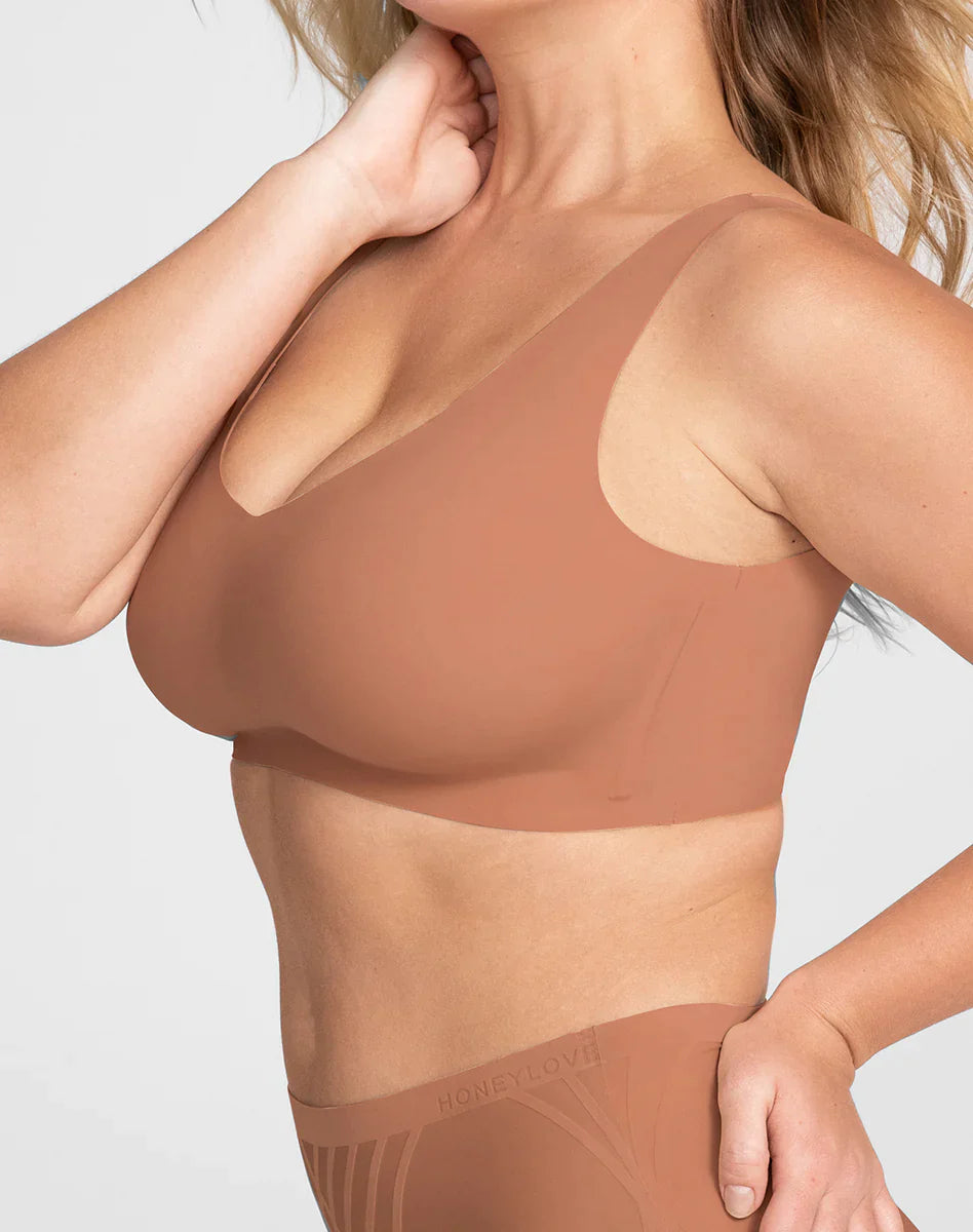 Airy Zero V-Neck Bra Cinnamon