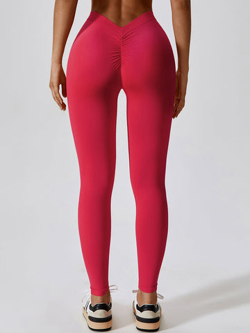 Nahtlose Leggings mit V-Ausschnitt hinten 