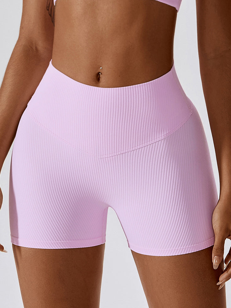 Gerippte Scrunch-Yoga-Shorts 