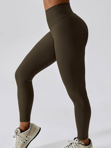 Gerippte Scrunch-Yoga-Leggings 