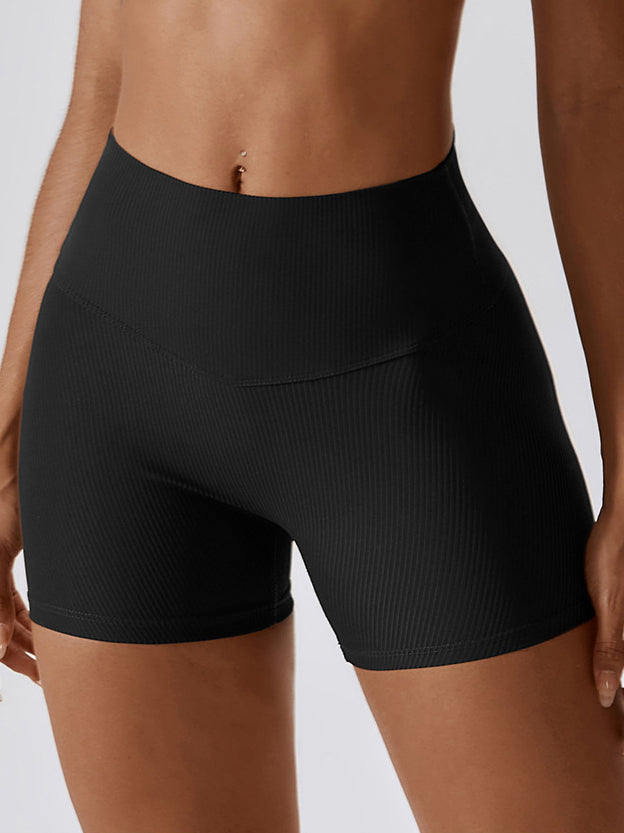 Gerippte Scrunch-Yoga-Shorts 