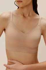 V-Neck Fixed Cup Clasp Wireless Bra