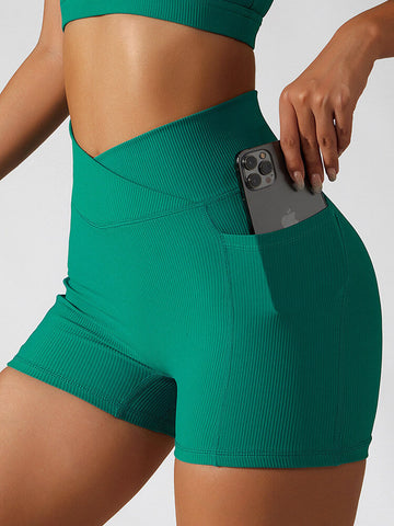 Live In – Gerippte Crossover-Bikershorts mit Tasche