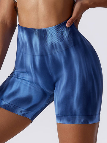 Seamless Tie Dye Yoga Shorts