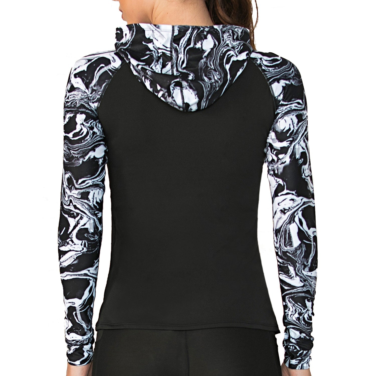 Long Sleeve Yoga Tops Build in Bra for Printed