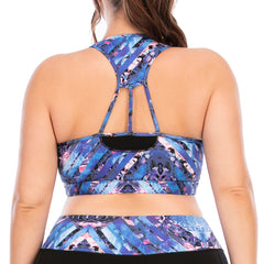 Printed Vivid Color Yoga Tops for Plus Size