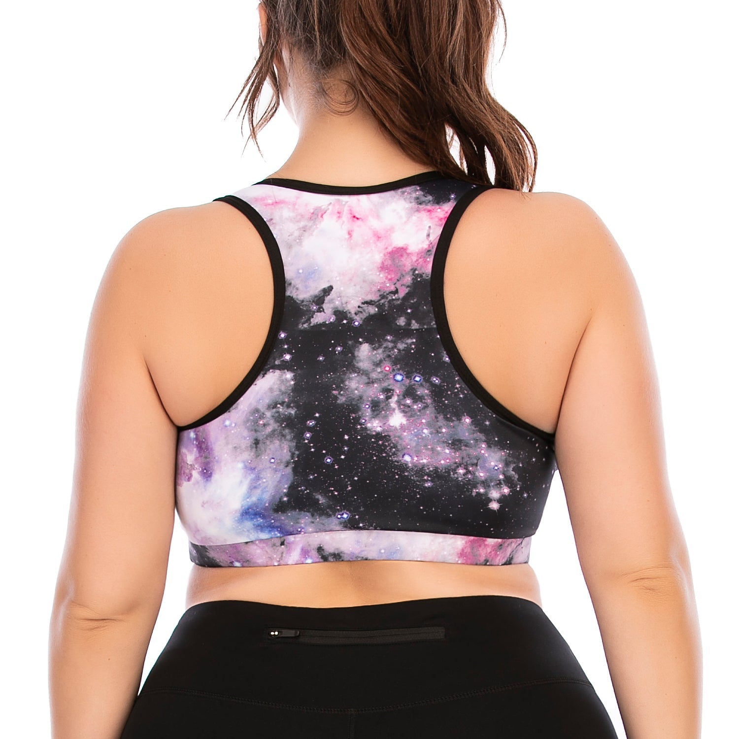 Tops de yoga de talla grande con estampado de estrellas para mujer