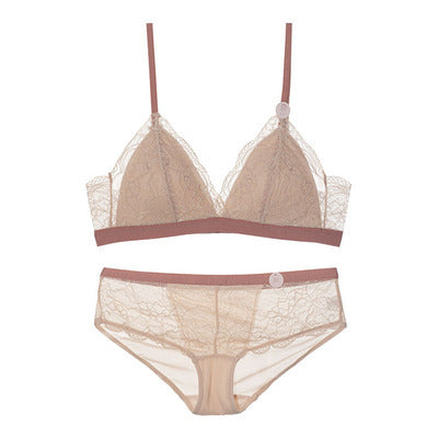 Damen Push-Up-Dessous-Set mit dünnen Triangel-Cups und Spitze