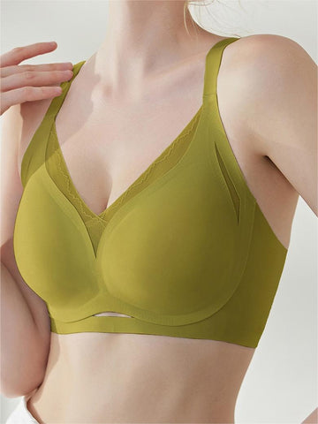 Cutout Mesh CrossOver Side-smoothing Wireless Bra