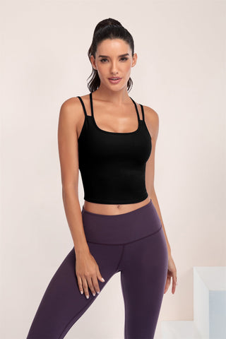 Camiseta de tirantes para yoga con tirantes dobles