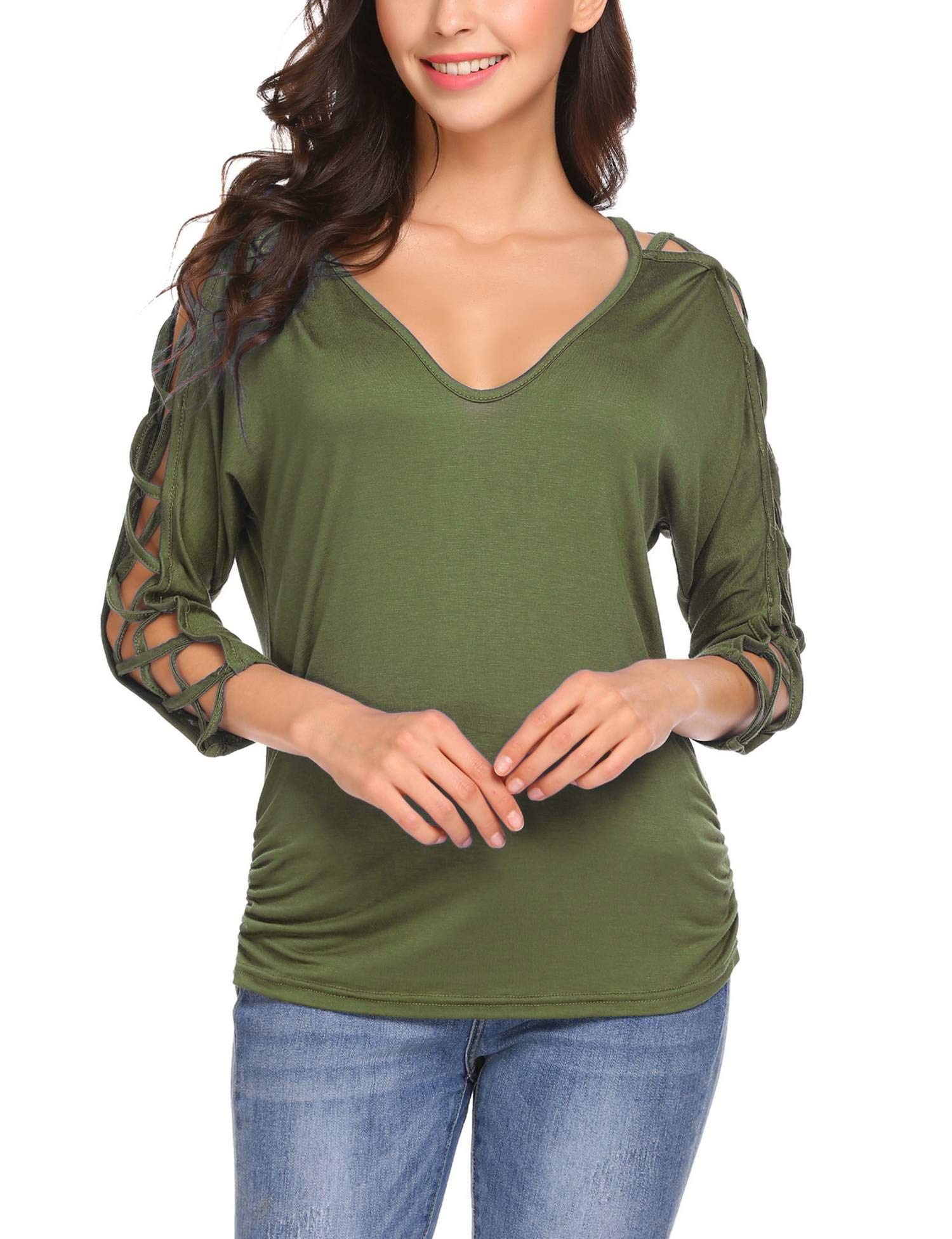 Cold Shoulder Tunic Tops