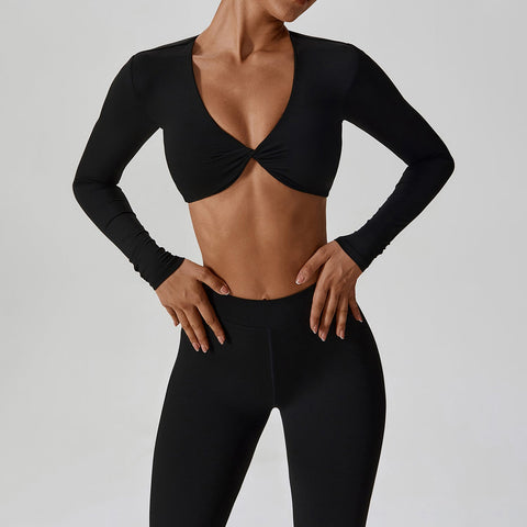 Butterfly Twist Top & Flare Leggings Set