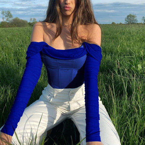 Off The Shoulder Mesh Corset