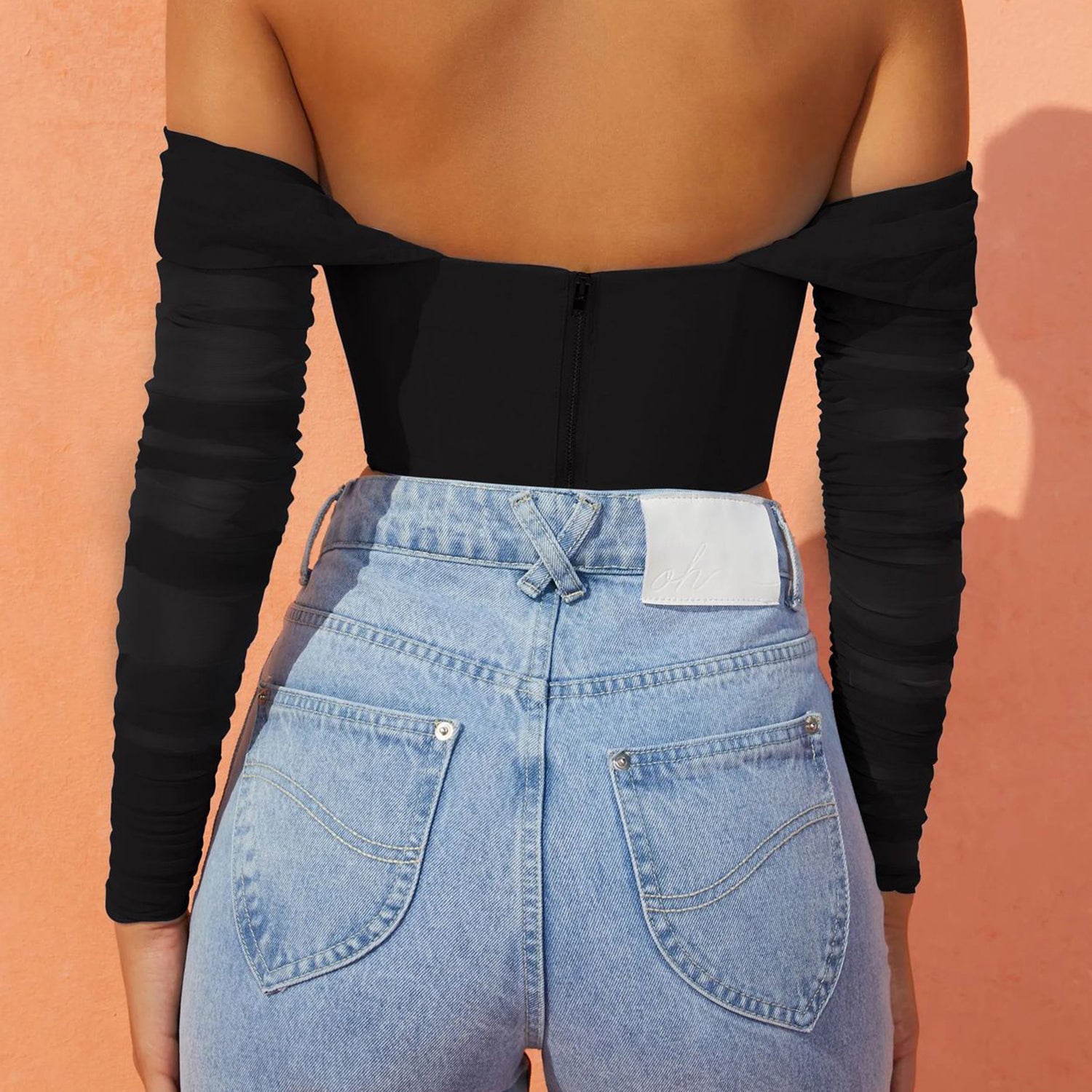 Off The Shoulder Mesh Corset