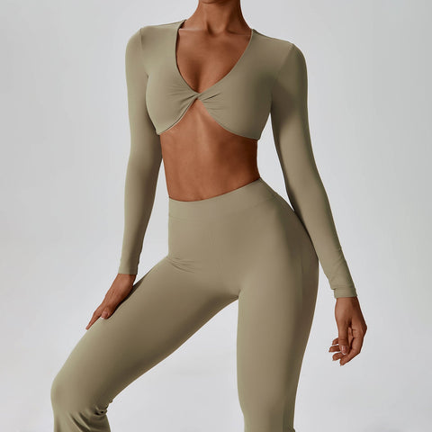 Butterfly Twist Top & Flare Leggings Set