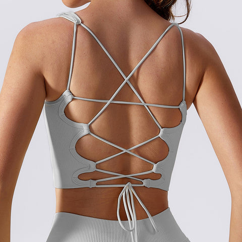 Seamless Lace-up Workout Tank Top