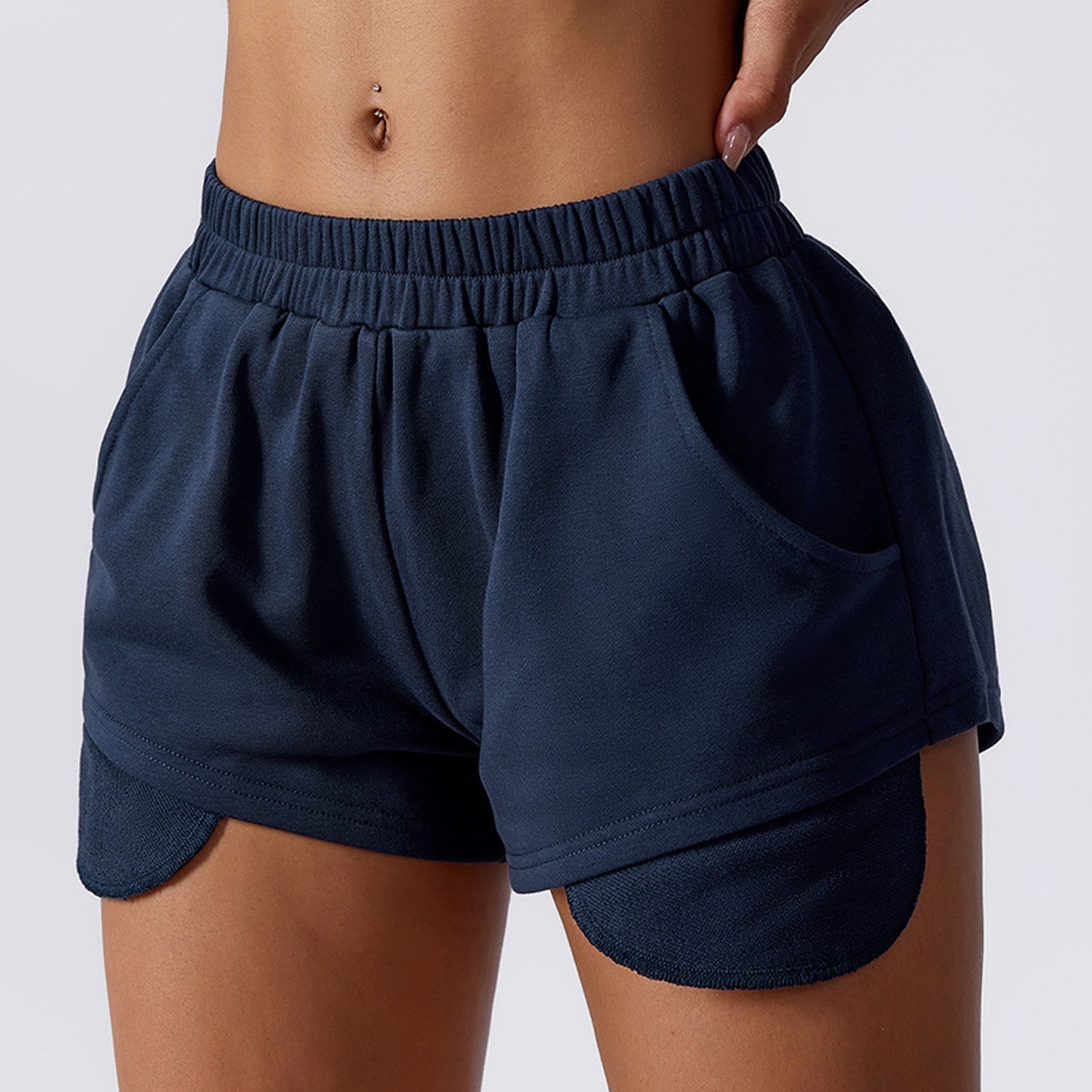 Pantalones cortos para correr con bolsillo interior con cordón