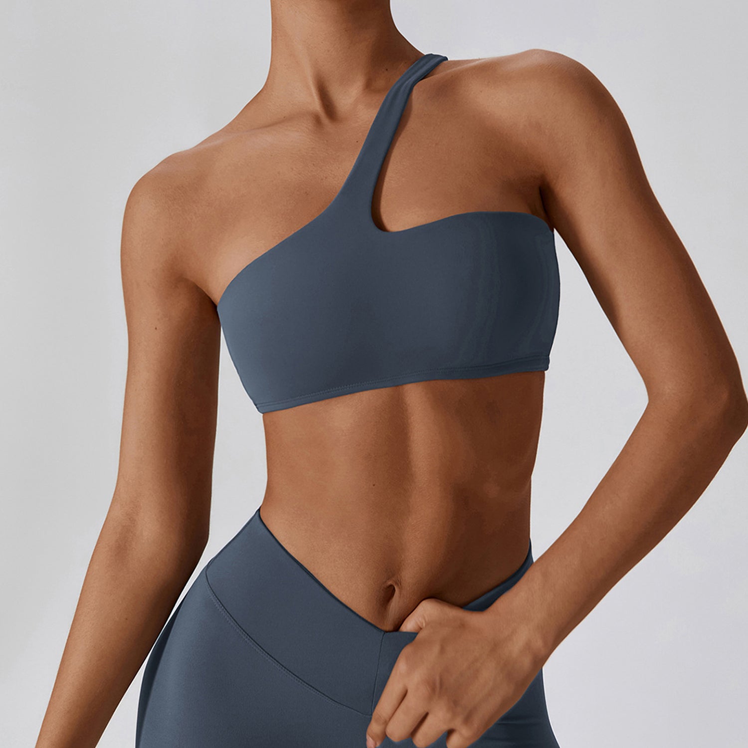 Irregular One Shoulder Workout Bra