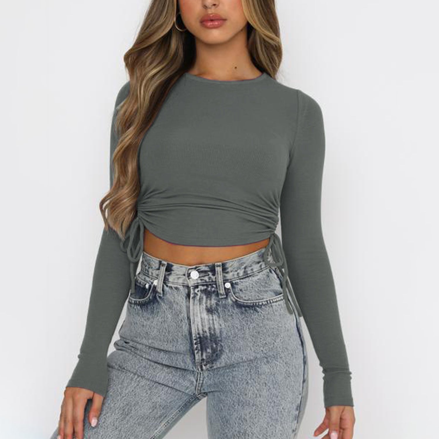 Long Sleeve Ruched Top