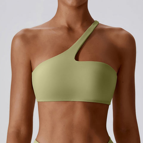 Irregular One Shoulder Workout Bra