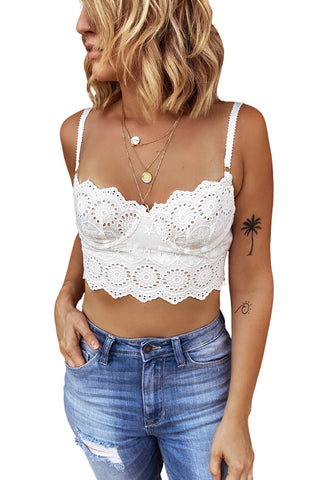 Bralette elegante de encaje blanco