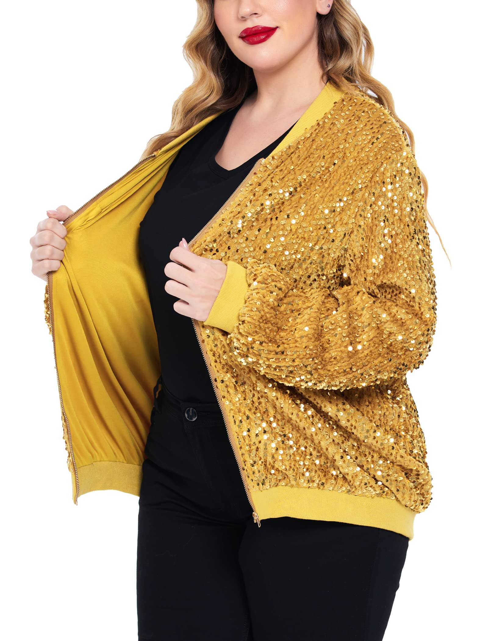 Chaqueta de lentejuelas Chaquetas de manga larga brillantes 