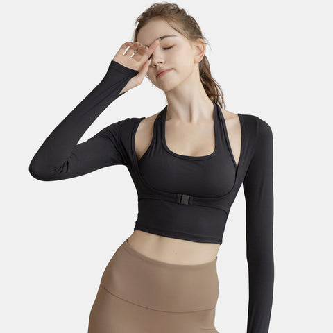 Kurzes 2-in-1-Sporttop