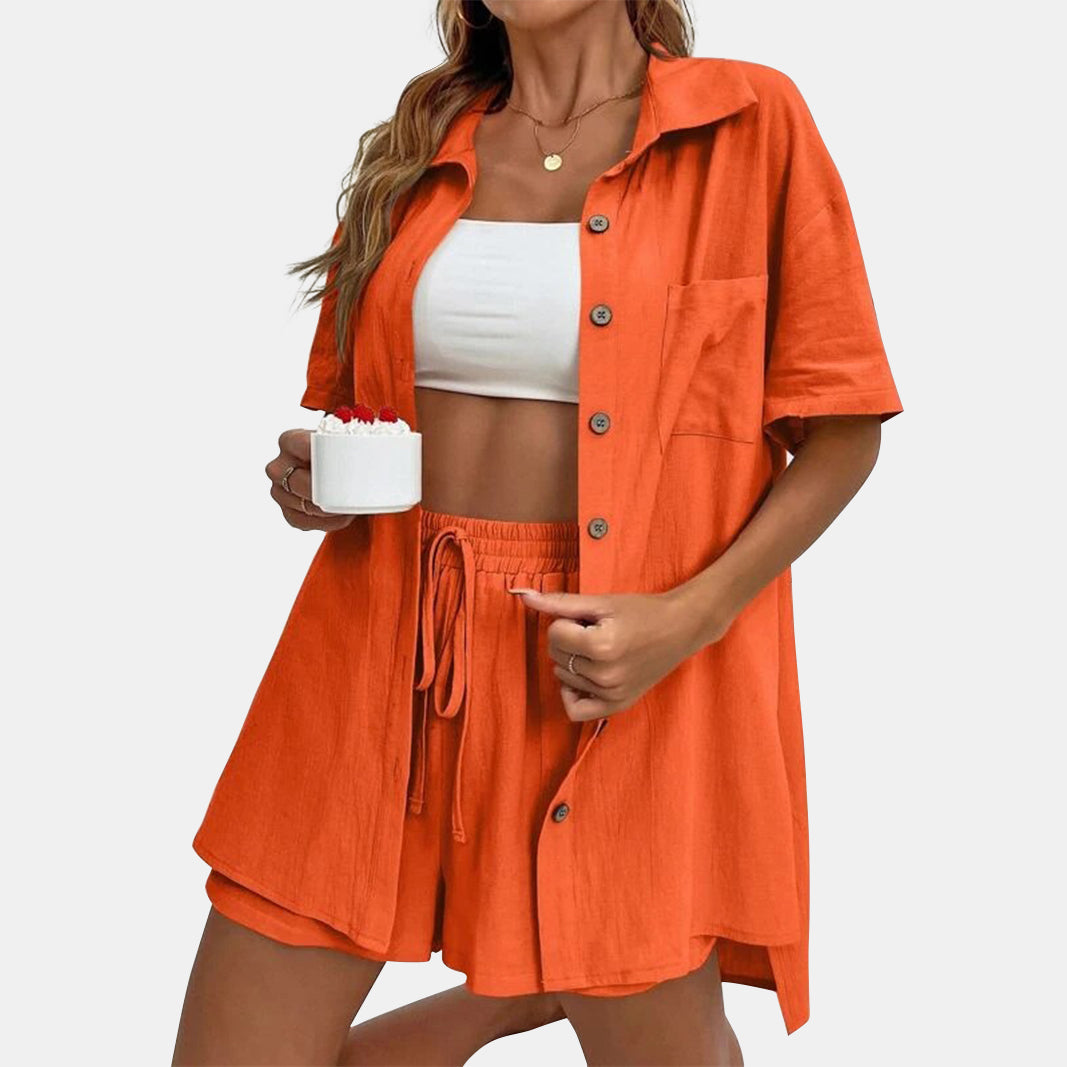 Lounge-Shirt und lässiges Shorts-Set