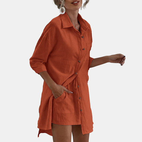 Lounge-Shirt und lässiges Shorts-Set