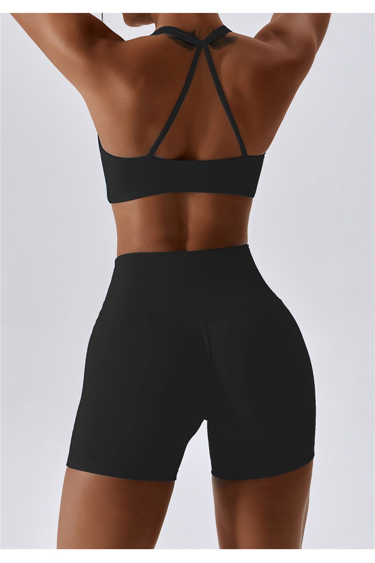 Twisted Backless Sports Bra & Shorts Set