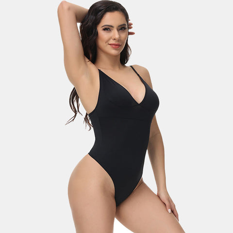 V-Neck Thong Bodysuit