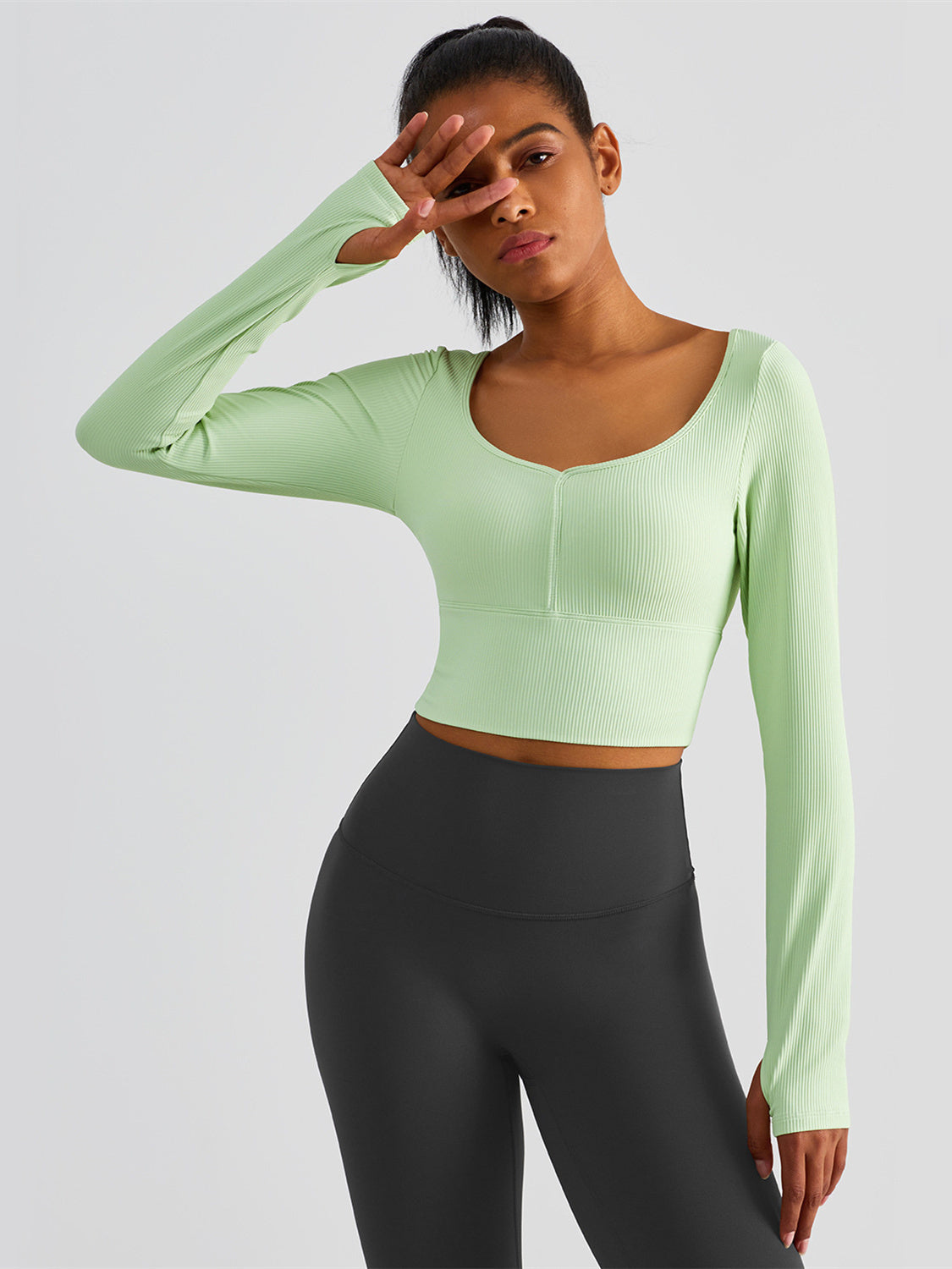 Long Sleeve Thumb Hole Yoga Top