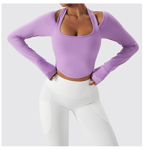 Halter Long Sleeve Sports Top