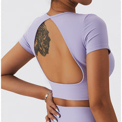 Short Sleeve Backless Top