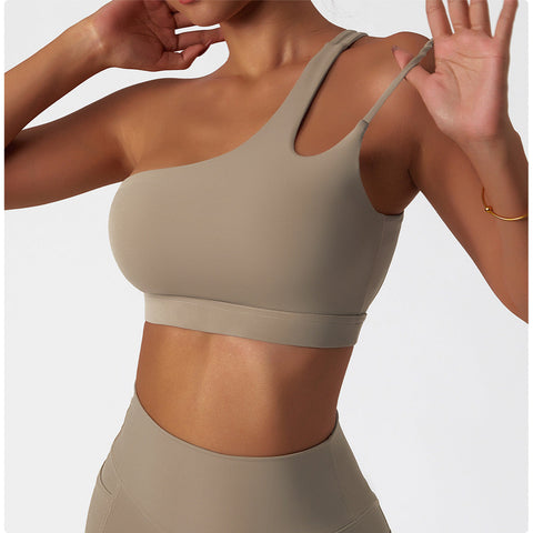 One-Shoulder-Yoga-BH mit Cut-Outs