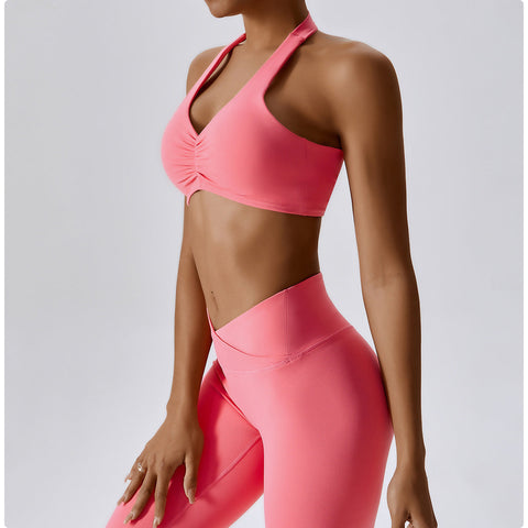 Halter Twisted Sports Bra