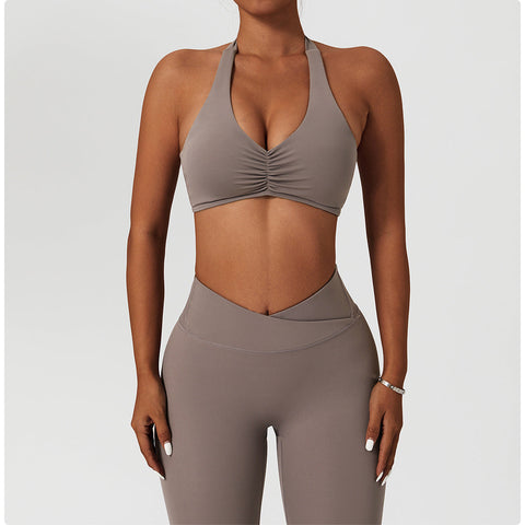 Halter Twisted Sports Bra