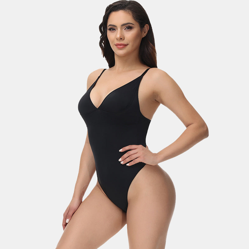 V-Neck Thong Bodysuit