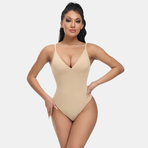 V-Neck Thong Bodysuit