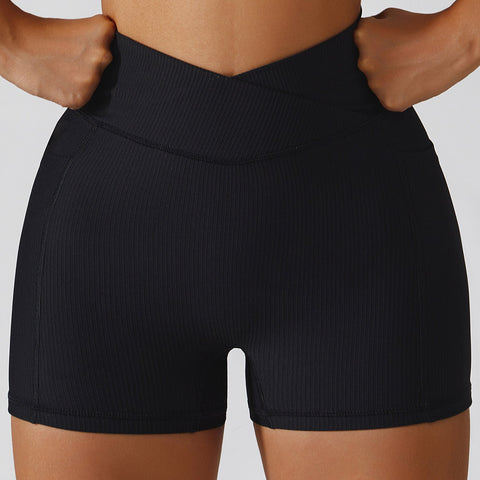 Live In Rib Crossover Biker Short with Pocket