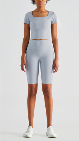 Square Neck Cropped Sports Top