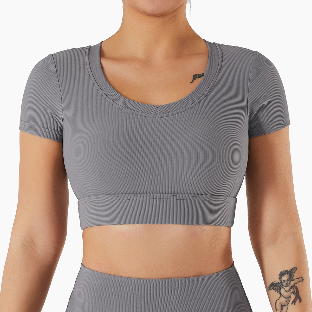 Live In Rib Short Sleeve Crop Top