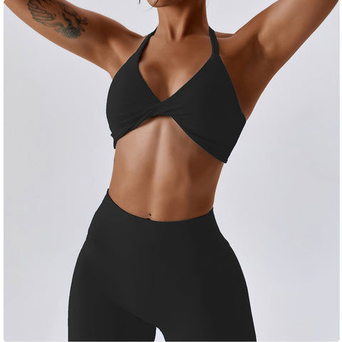 Twisted Backless Sports Bra