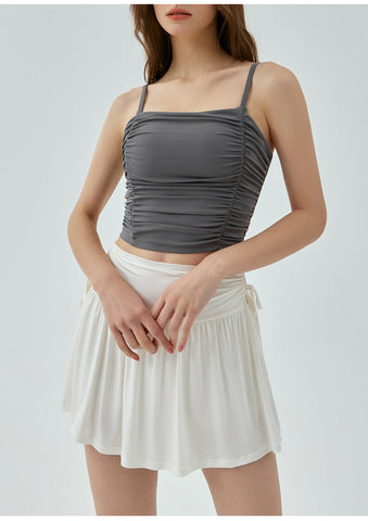 Ruched Cropped Sports Top