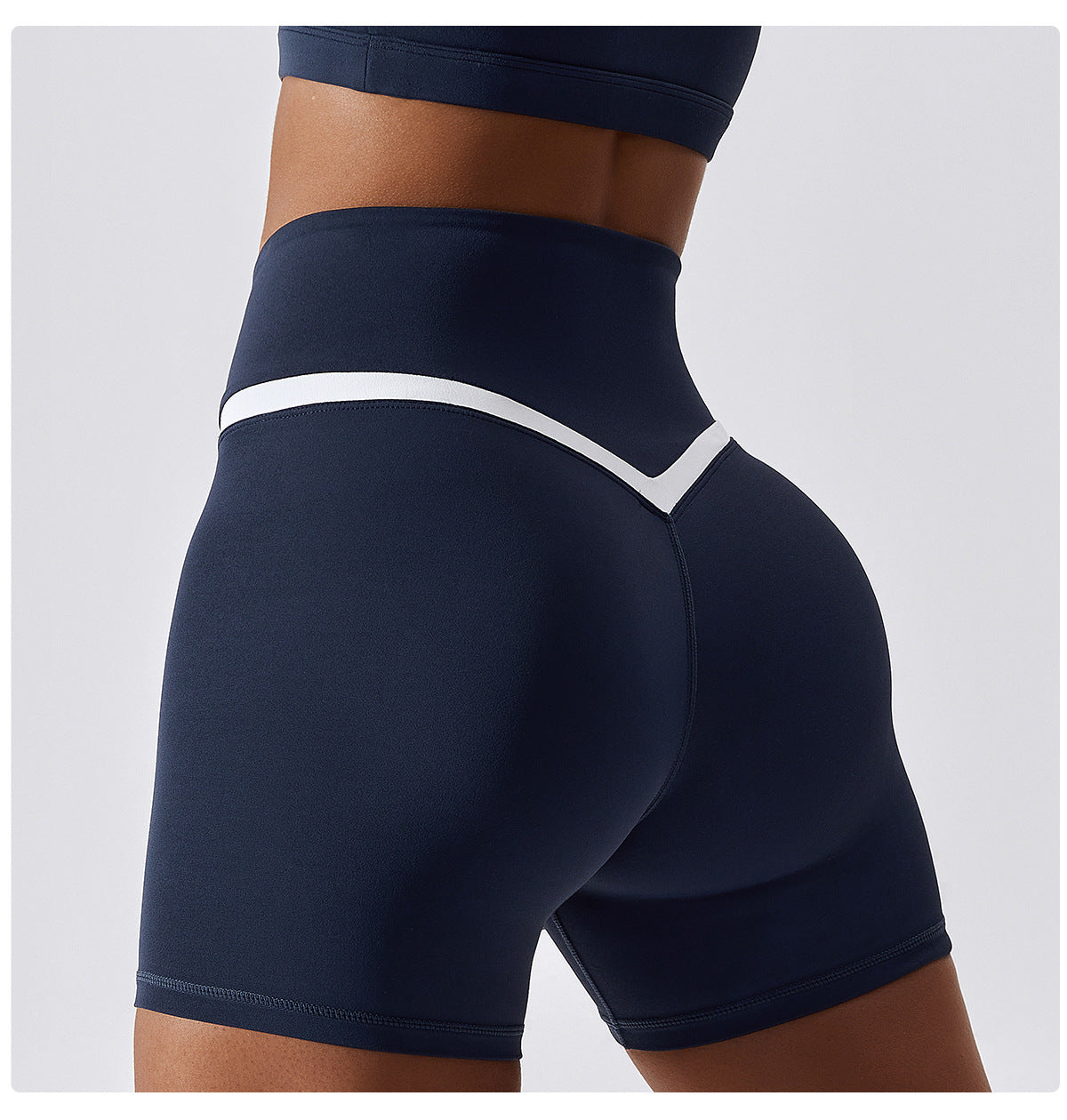 Color Block Crossover Yoga Shorts