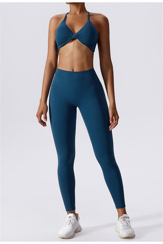 Twisted Backless Sports Bra & Leggings Set