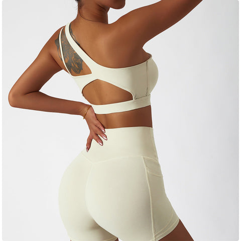 One-Shoulder-Yoga-BH mit Cut-Outs