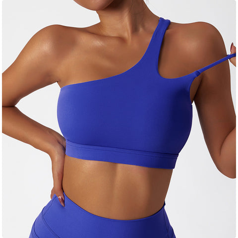 One Shoulder Cut Out Yoga Bra