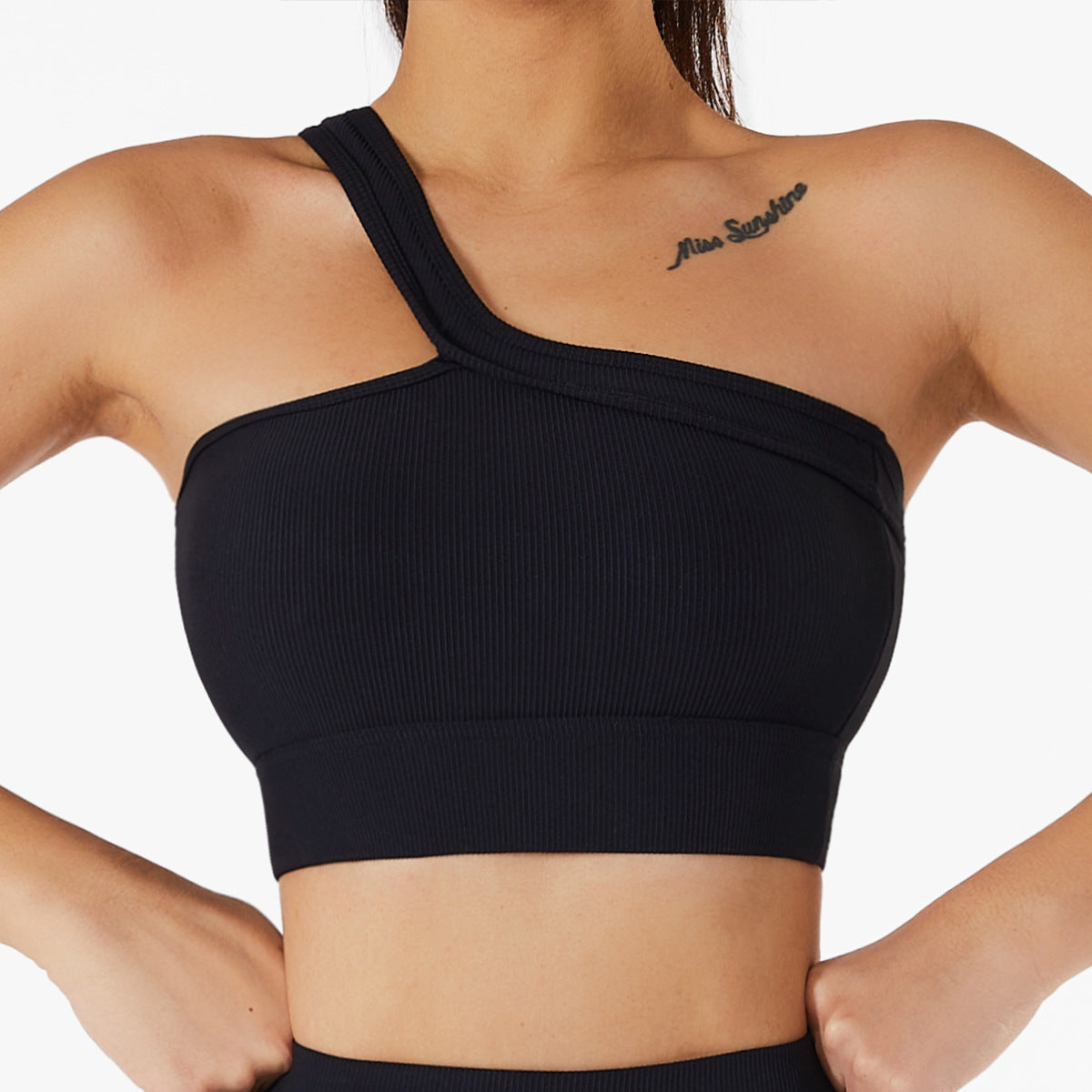 Live In Rib One Shoulder Sports Bra